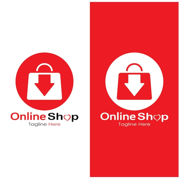 E-commerce logo en online winkel logo-ontwerp met modern concept