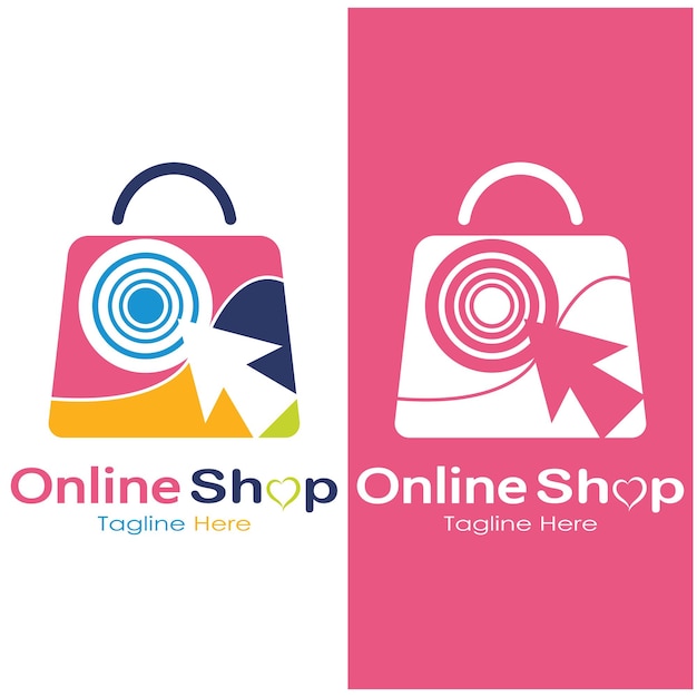 E-commerce logo and online shop logo design with modern concept