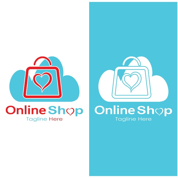 E-commerce logo and online shop logo design with modern concept