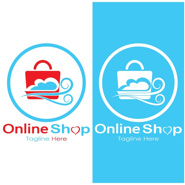 e-commerce logo and online shop logo design with modern concept