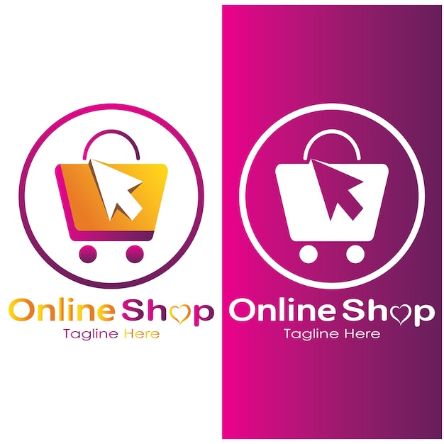 e-commerce logo and online shop logo design with modern concept