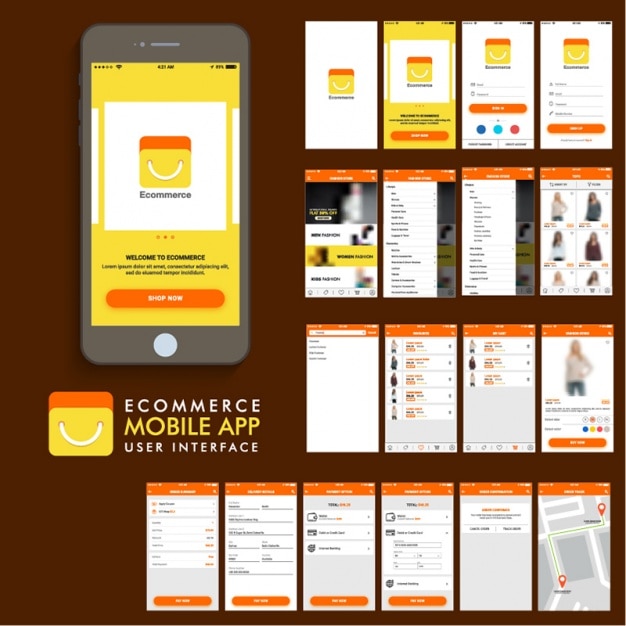 Vector e-commerce mobiele app