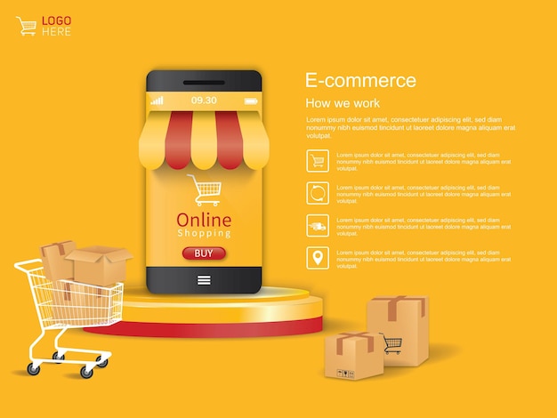 Vector e commerce online shopping template