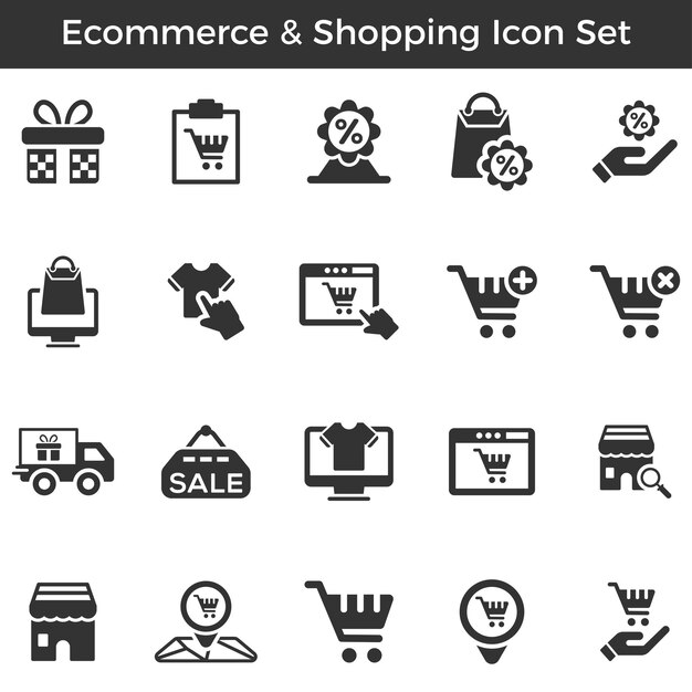 Vector e commerce and shopping icon set