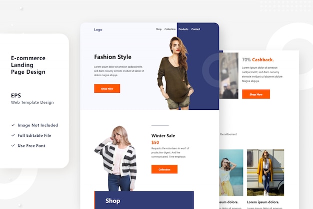 E-commerce web landing page design