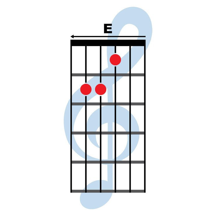 Vector e guitar chord icon