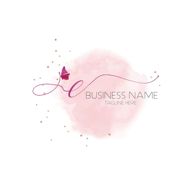 E disegno logo lettera iniziale, logo filigrana logo, logo rosa, modello logo farfalla