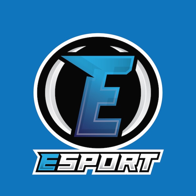 벡터 e 이니셜 문자 모노그램 esport 및 게이머 팀 로고 일러스트레이션 디자인 마스코트 esport 로고 디자인