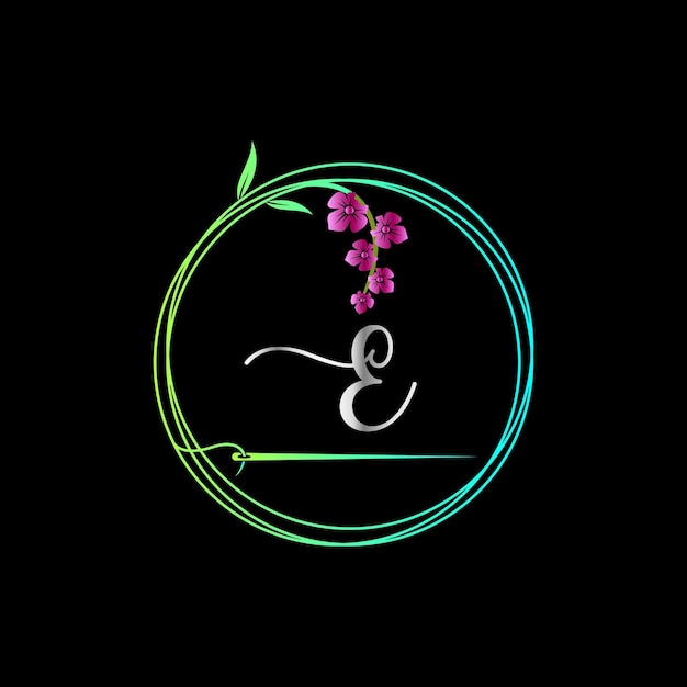 E initial logo, fashion, boutique, clothing with creative vector template