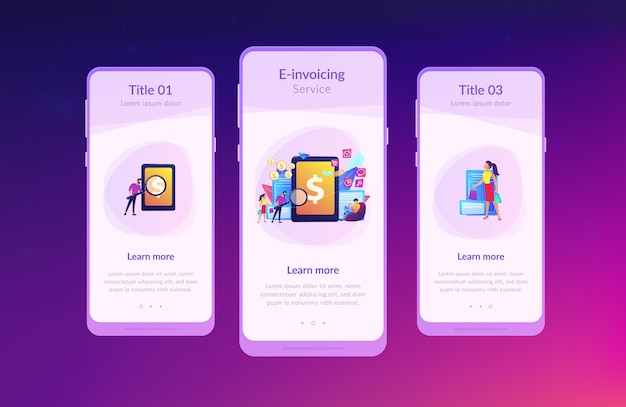 Vector e-invoicing app interface template