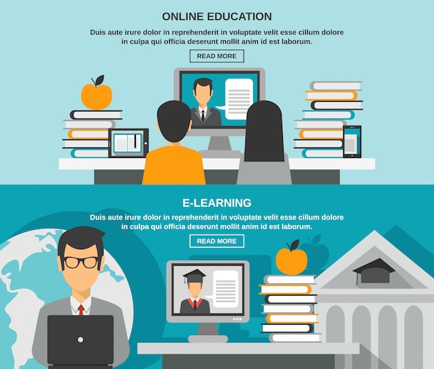 Set di banner di e-learning