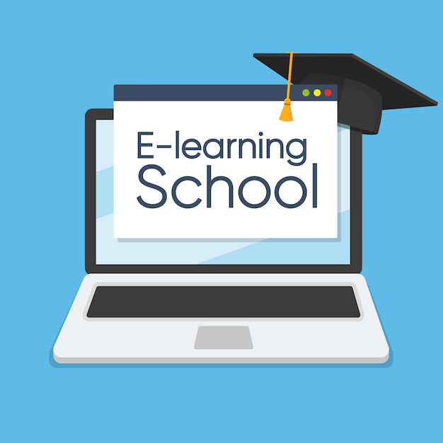 E-learning concept op laptop