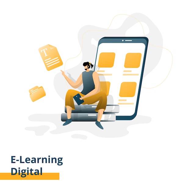 E-learning digital illustration