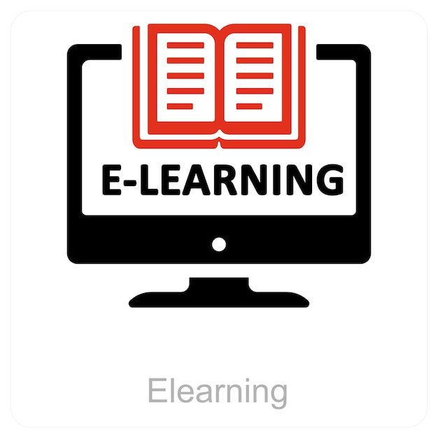 E 학습 및 교육 아이콘 개념