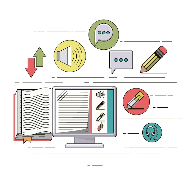 e-learning equipment isolated icon 