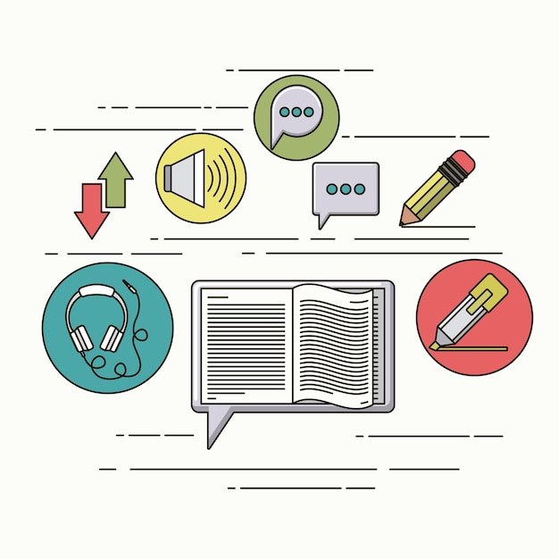 e-learning equipment isolated icon