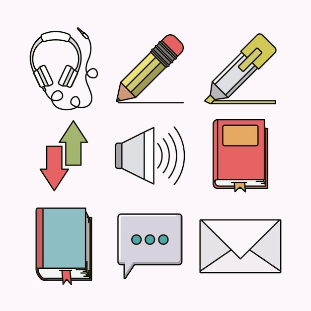 Vector e-learning equipment isolated icon