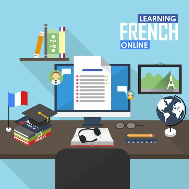 E-learning French language.