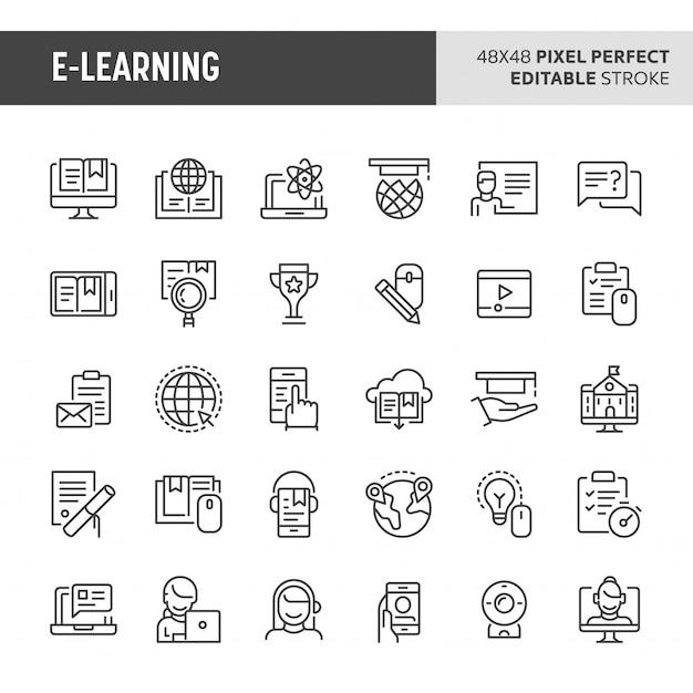 E-learning icon set