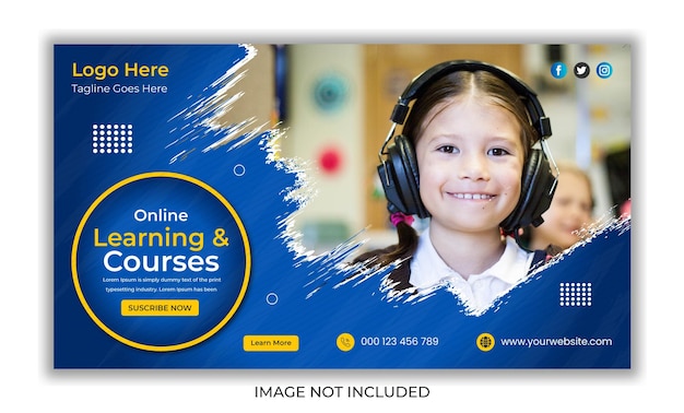E-Learning online courses video and web banner thumbnail design
