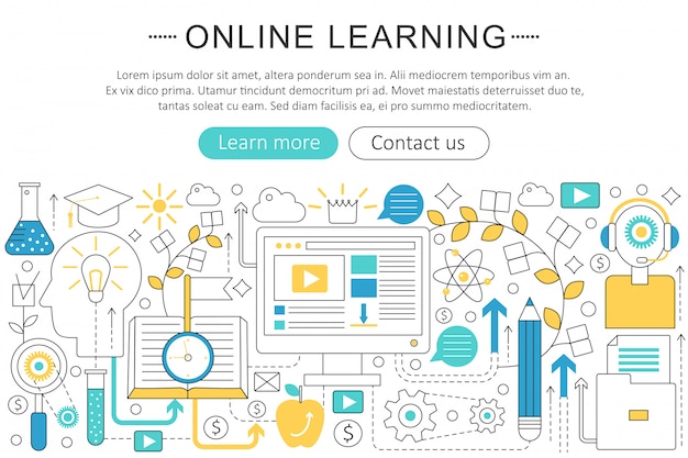 Vector e-learning online onderwijsconcept