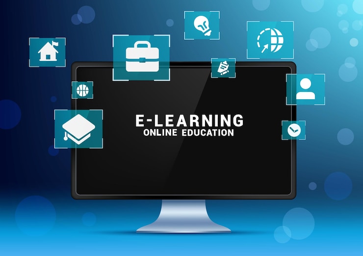 Vector e learning text vector concept design online education with technology internet for distance