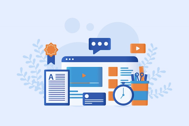 E-learning vector illustratie plat