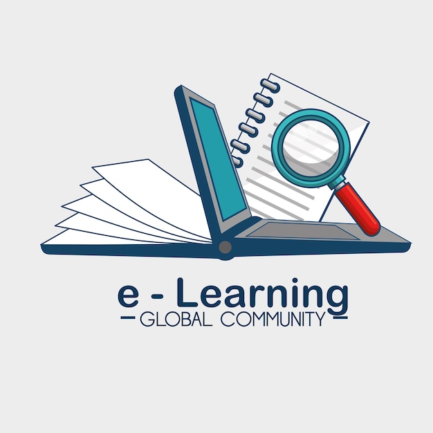 E-learning wereldwijd gemeenschapsconcept