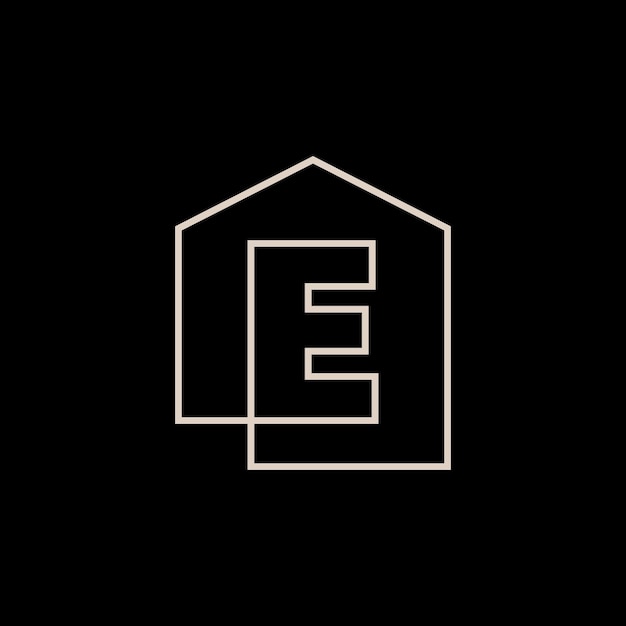 Vector e letter house monogram huis hypotheek architect architectuur logo vector icoon illustratie