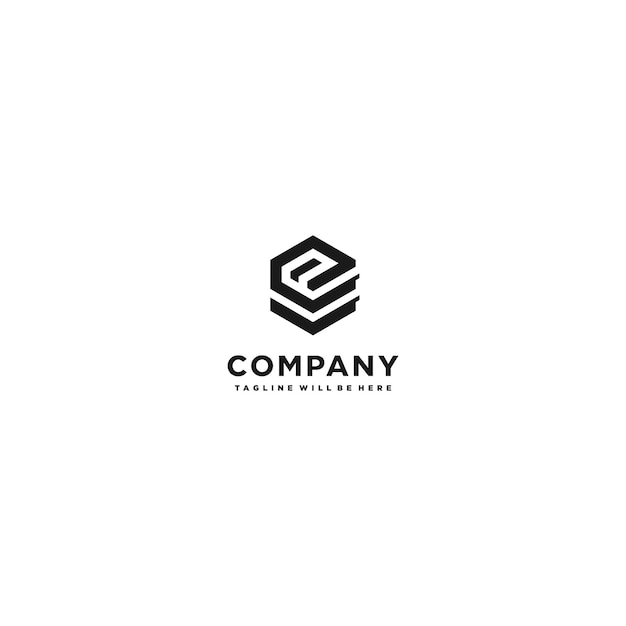 E letter logo design template
