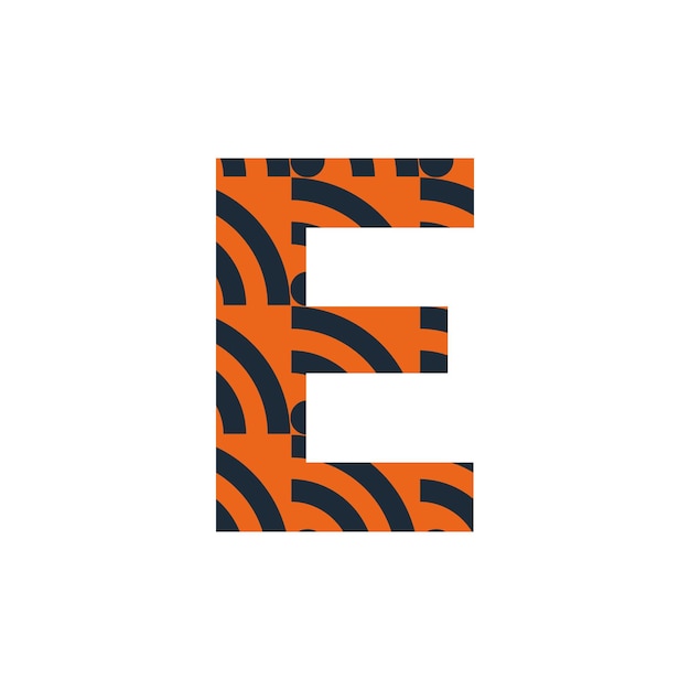 ベクトル e文字ロゴまたはeテキストロゴおよびeワードロゴデザイン