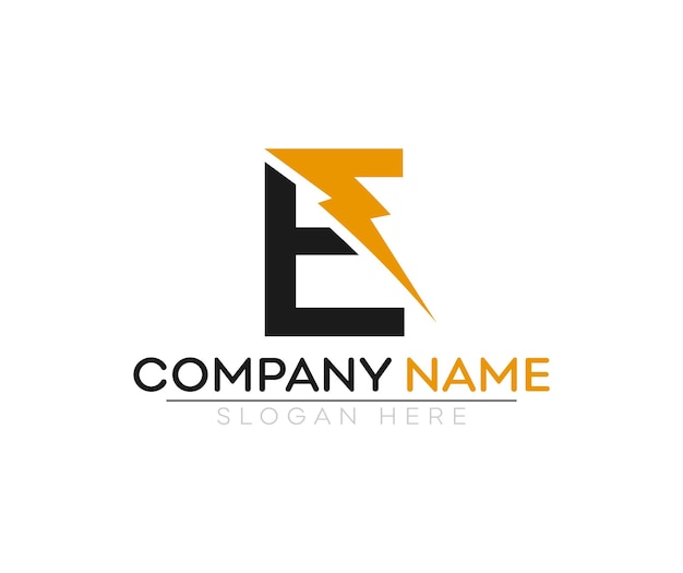 E Letter Logo Stock Bolt освещения Электроэнергия