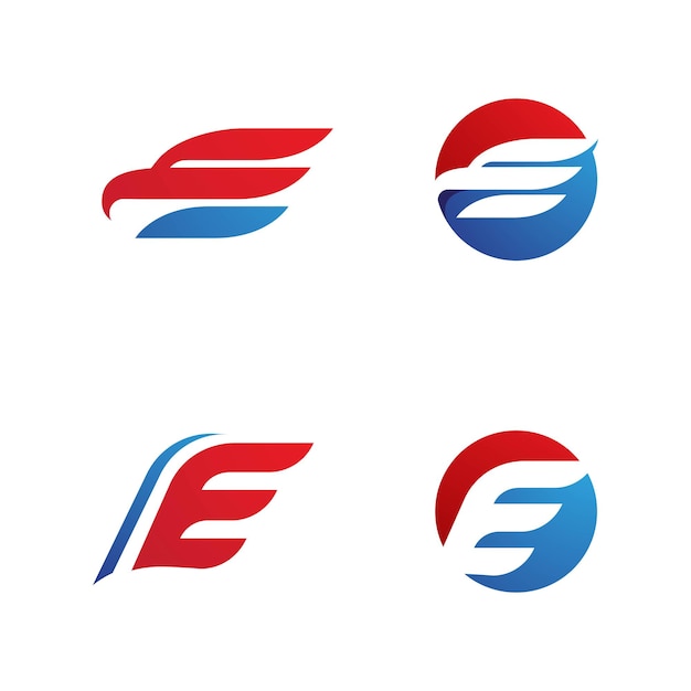 E lettera logo modello icona vettore illustrazione design