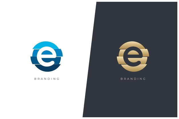 E letter logo vector concept icon trademark. логотип бренда universal e