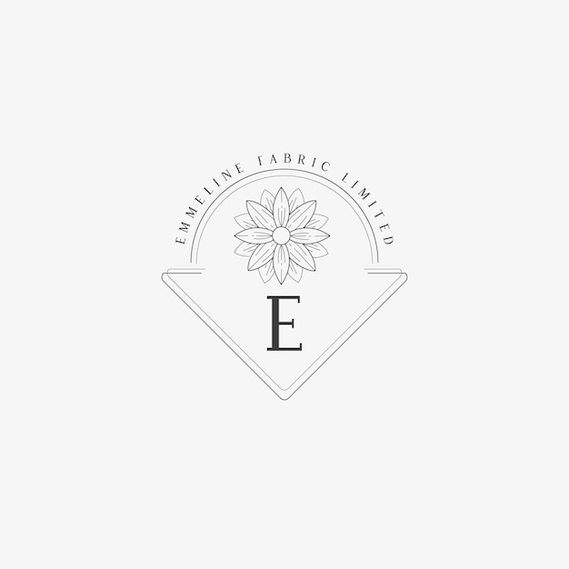 E Letter Logo с креативной цветочной концепцией для компании, бизнеса, красоты, недвижимости Premium векторы