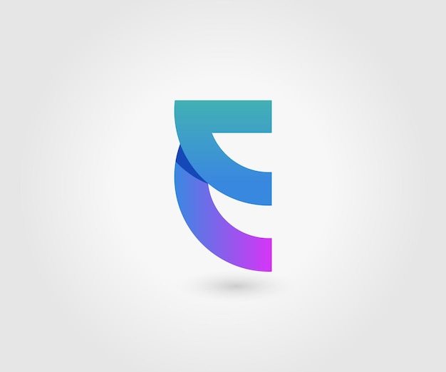 Vector e letter minimalist logo design templete