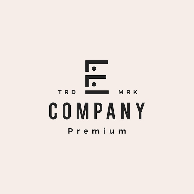 Vector e letter people team family hipster vintage logo vector icon illustration