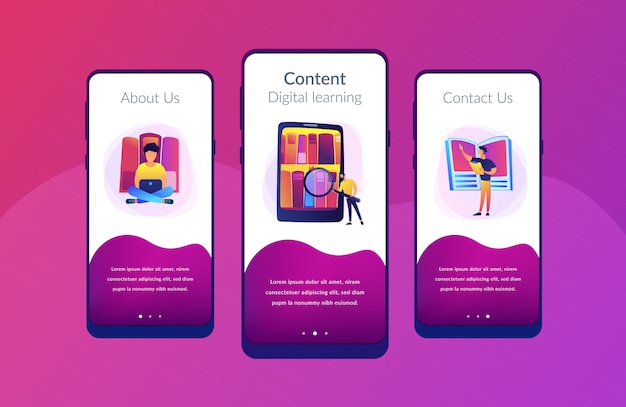 E-library app interface template.