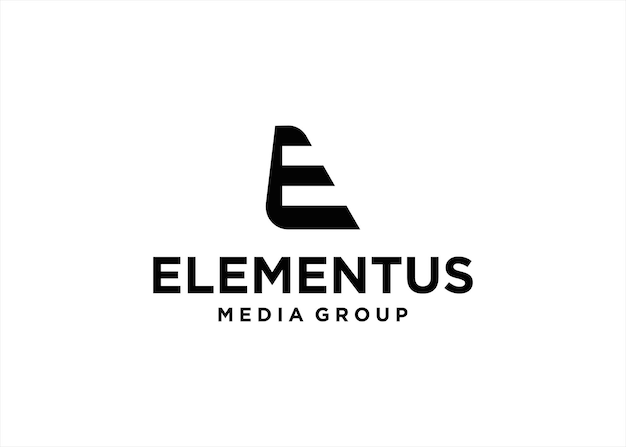 E logo design abstract modern concept