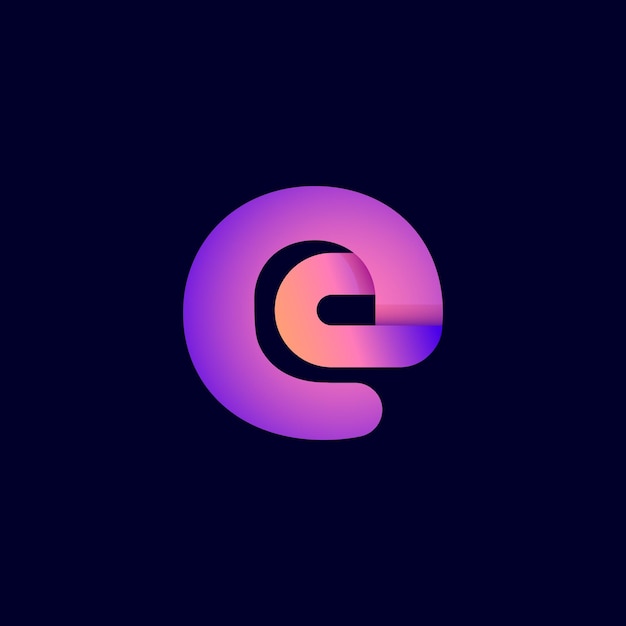 e logo letter modern design