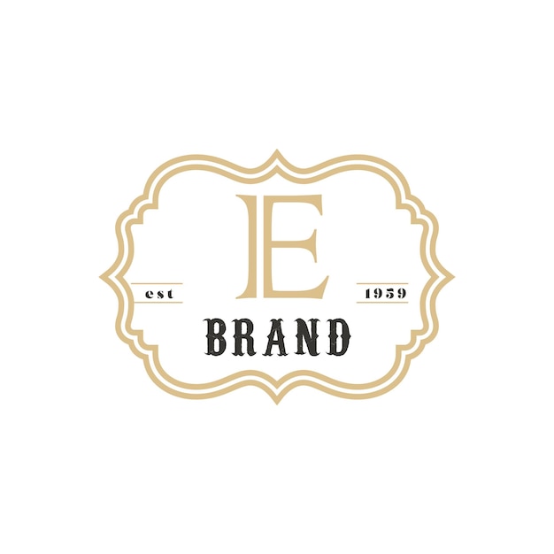 E luxury vintage letter logo