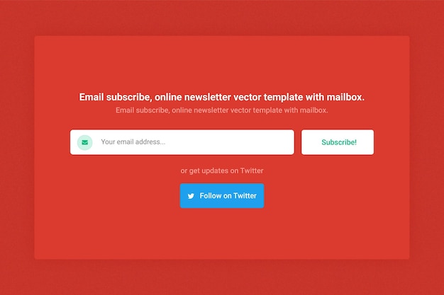 Vector e-mail abonneren, online nieuwsbrief vectorsjabloon met mailbox en pop-up plat ontwerp