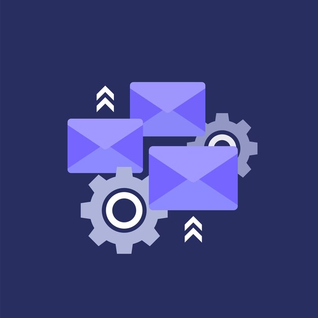 E-mail automatisering pictogram platte vector ontwerp