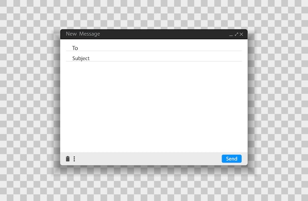 E-mail modello vuoto interfaccia frame posta internet per messaggio di posta -