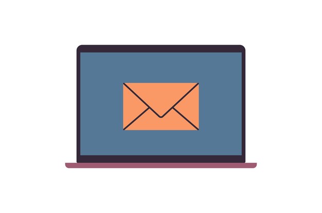 E-mail en e-mail inbox bericht mail zakelijke communicatie platte vectorillustratie