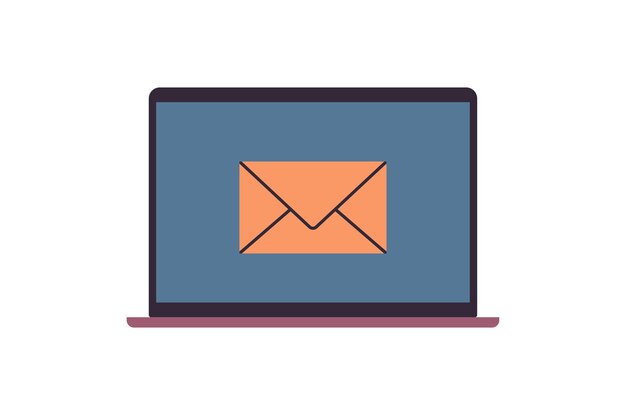 E-mail en e-mail inbox bericht mail zakelijke communicatie platte vectorillustratie