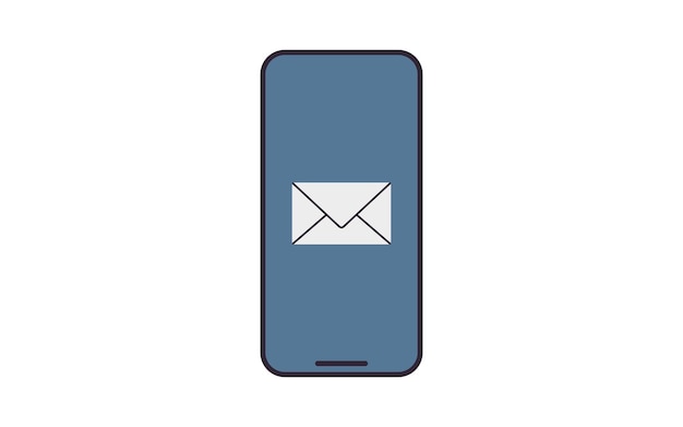 E-mail en smartphone platte vectorillustratie