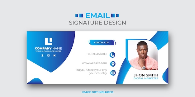 Vector e-mail handtekening ontwerpsjabloon