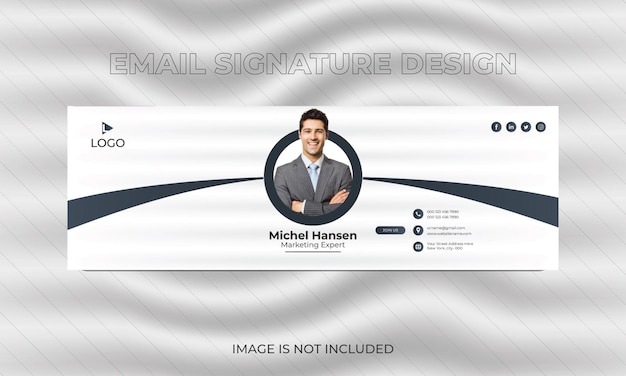 Vector e-mail handtekening ontwerpsjabloon