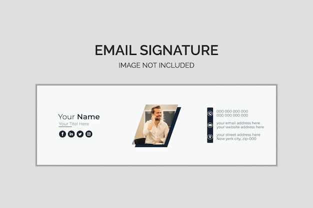 Vector e-mail handtekening sjabloon of e-mail footer en persoonlijke sociale media cover design